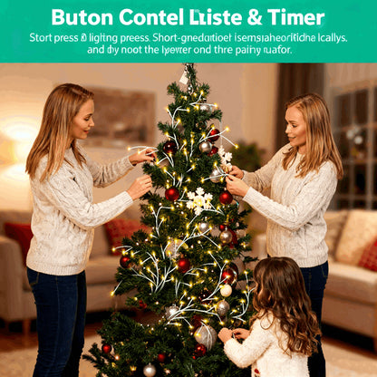 Lighted Birch Garland, 7.87ft 144 LED Warm White Lights With 8 Modes, Remote & Timer, IP45 Waterproof Flexible Branches For Home Decor