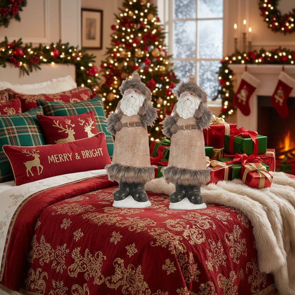 2PCS Set Christmas Gnome Table Decorations 4.3x3.9x14in Holiday Centerpieces For Parties And Gifts Whimsical Festive Desktop Ornaments For Home Decor