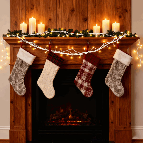 Lighted Birch Garland, 7.87ft 144 LED Warm White Lights With 8 Modes, Remote & Timer, IP45 Waterproof Flexible Branches For Home Decor